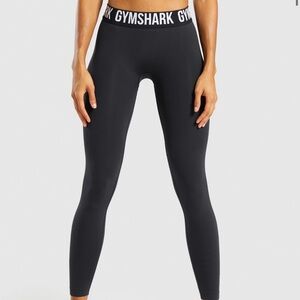 Gymshark Black High-Waist Logo Waistband Leggings